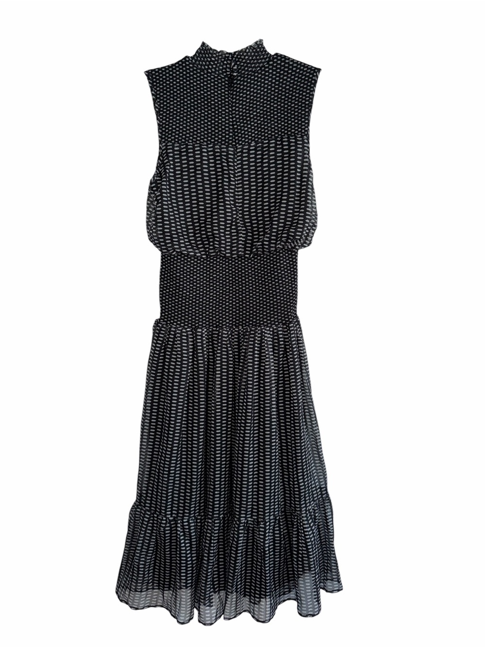 Area Star Mock Neck Sleeveless Smocked Midi Dress in Black size M NWT - Picture 3 of 11